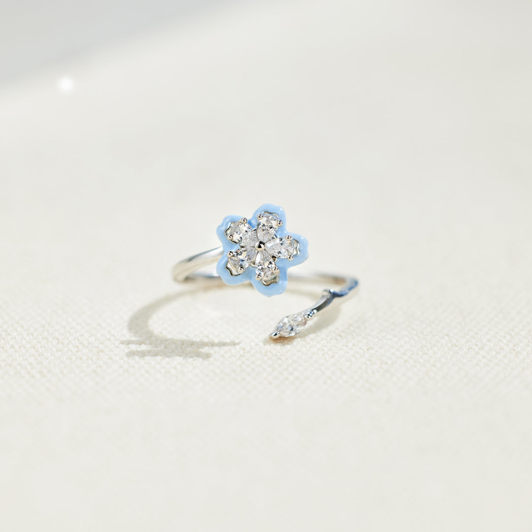 Bloom Slowly Enamel Flower Fidget Ring