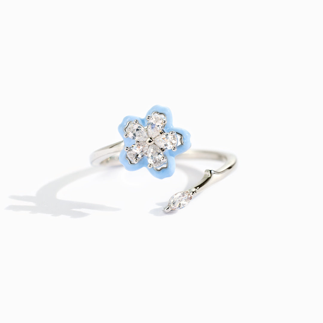Bloom Slowly Enamel Flower Fidget Ring