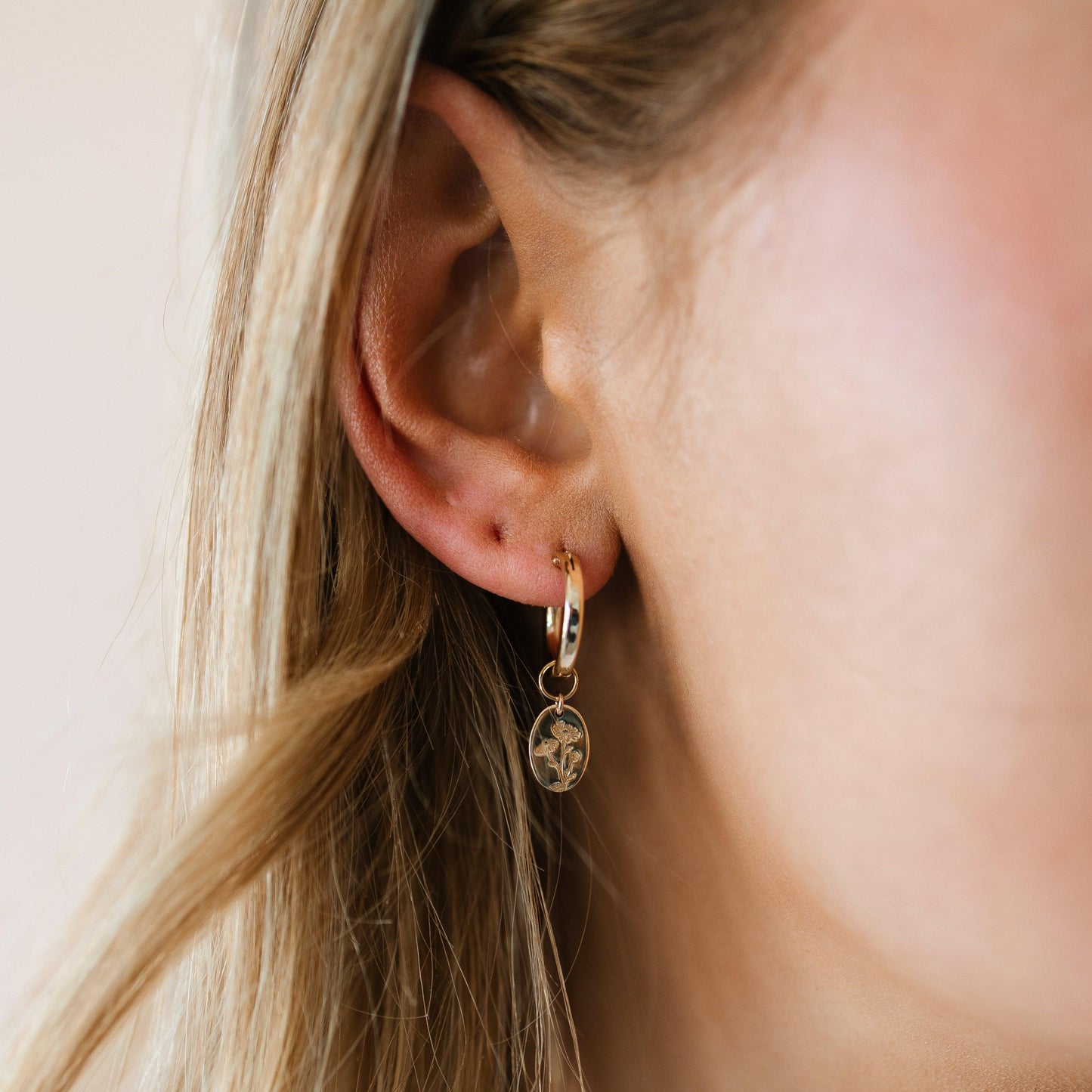 Fleur Birth Flower Hoop Earrings