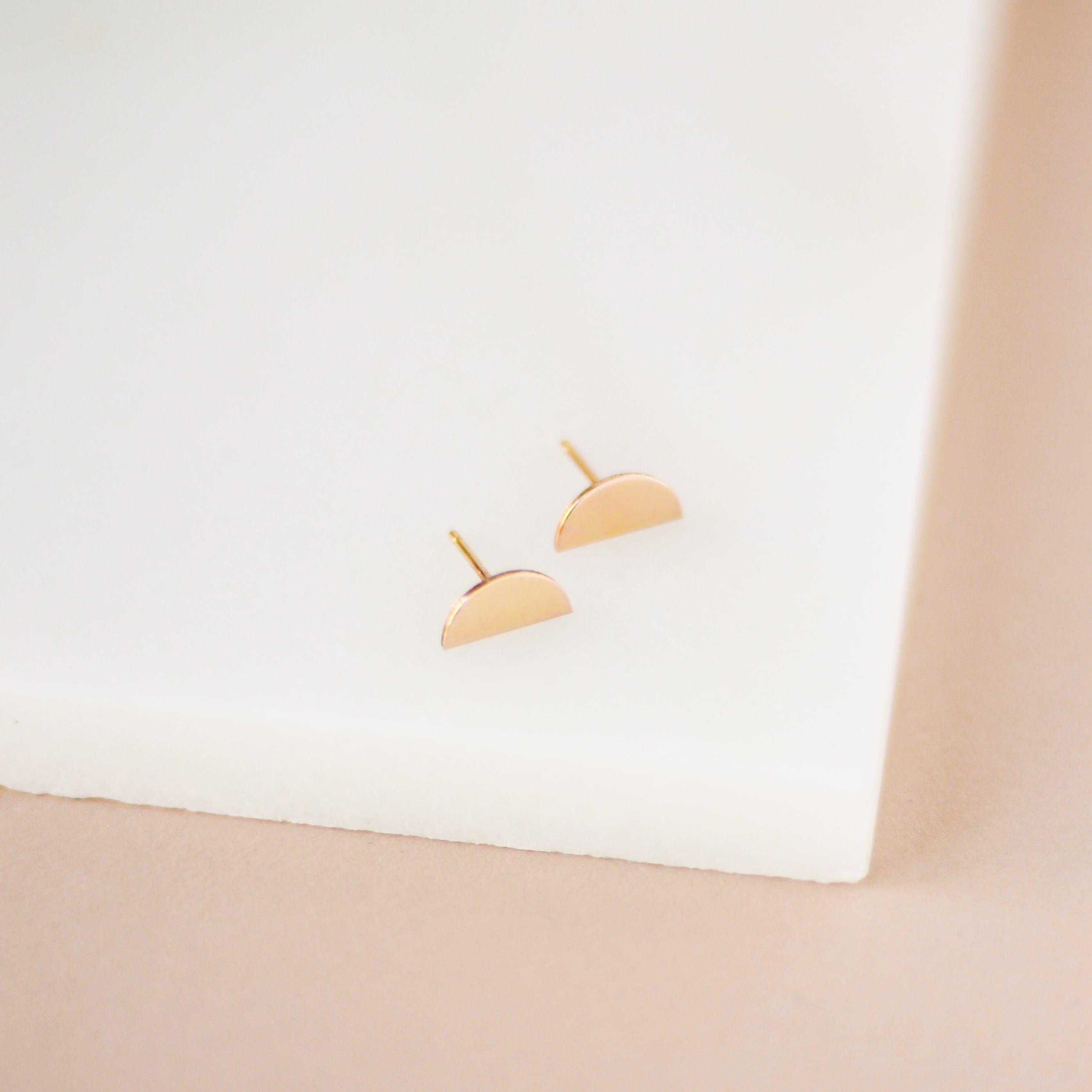 Half Moon Stud Earrings