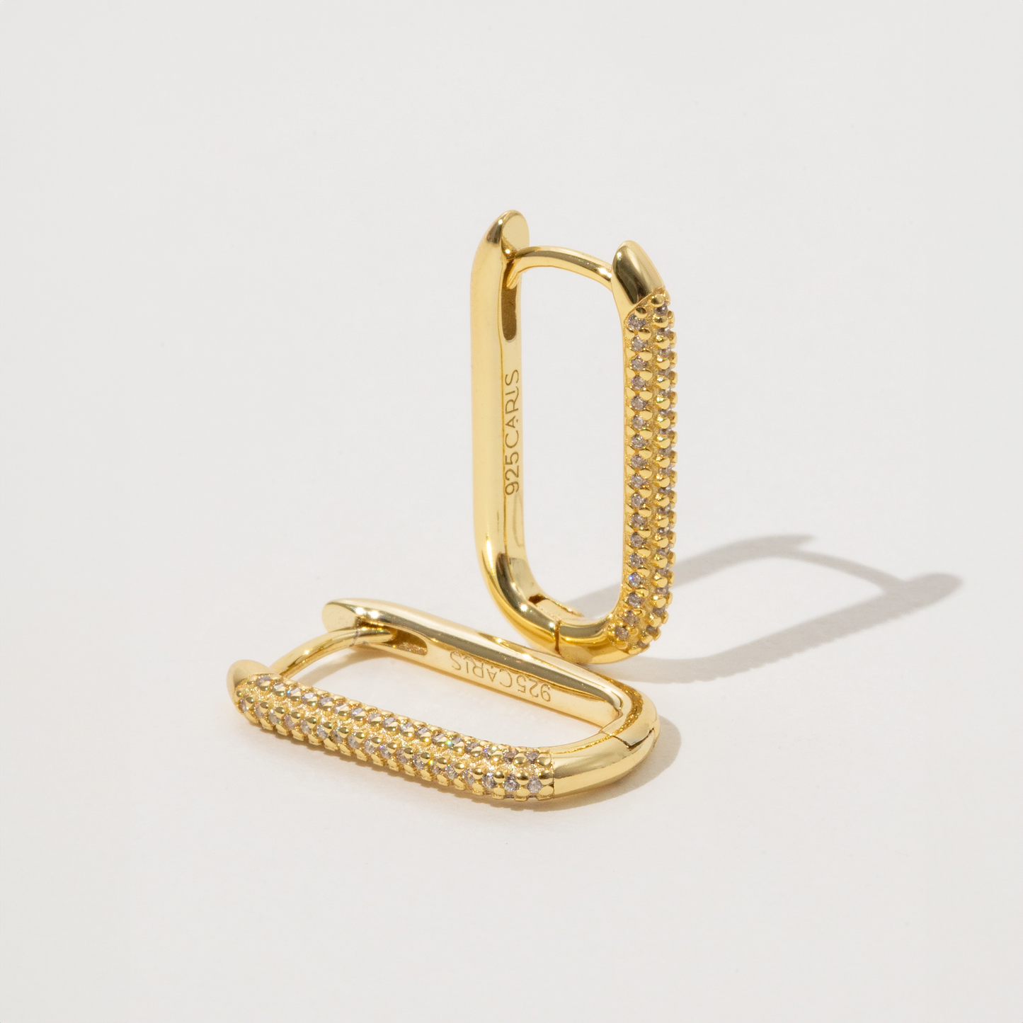 Pavé Paperclip Hoop Earrings