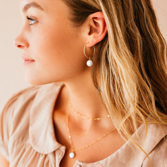 Lana Pearl Hoop Earrings