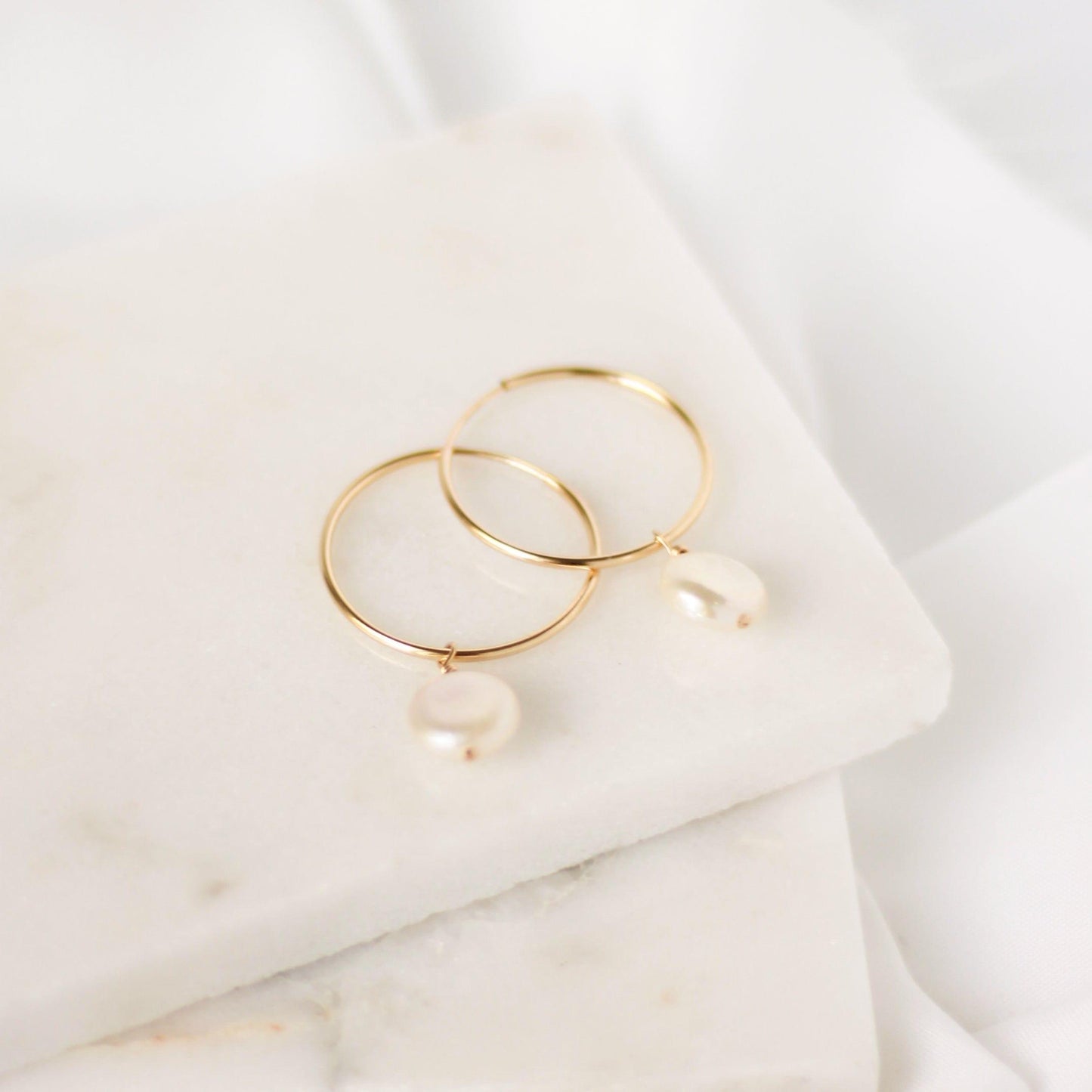 Lana Pearl Hoop Earrings