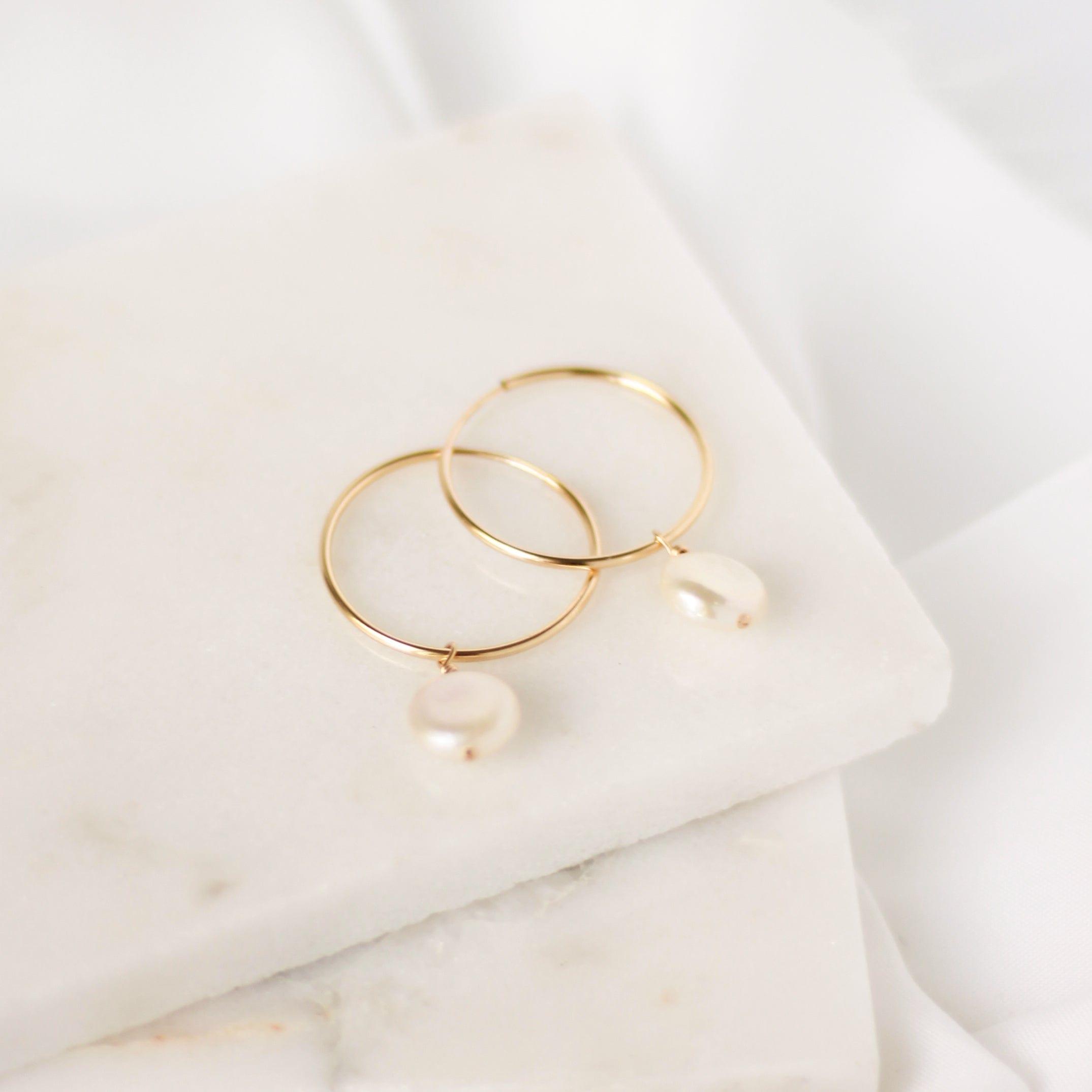 Lana Pearl Hoop Earrings