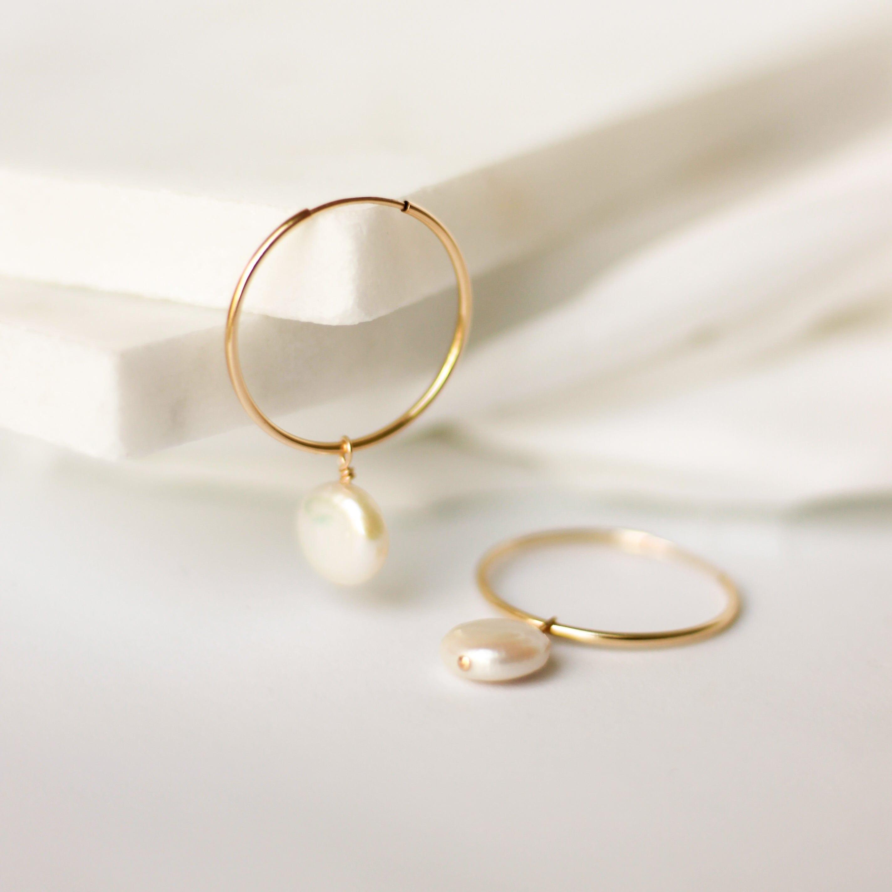 Lana Pearl Hoop Earrings