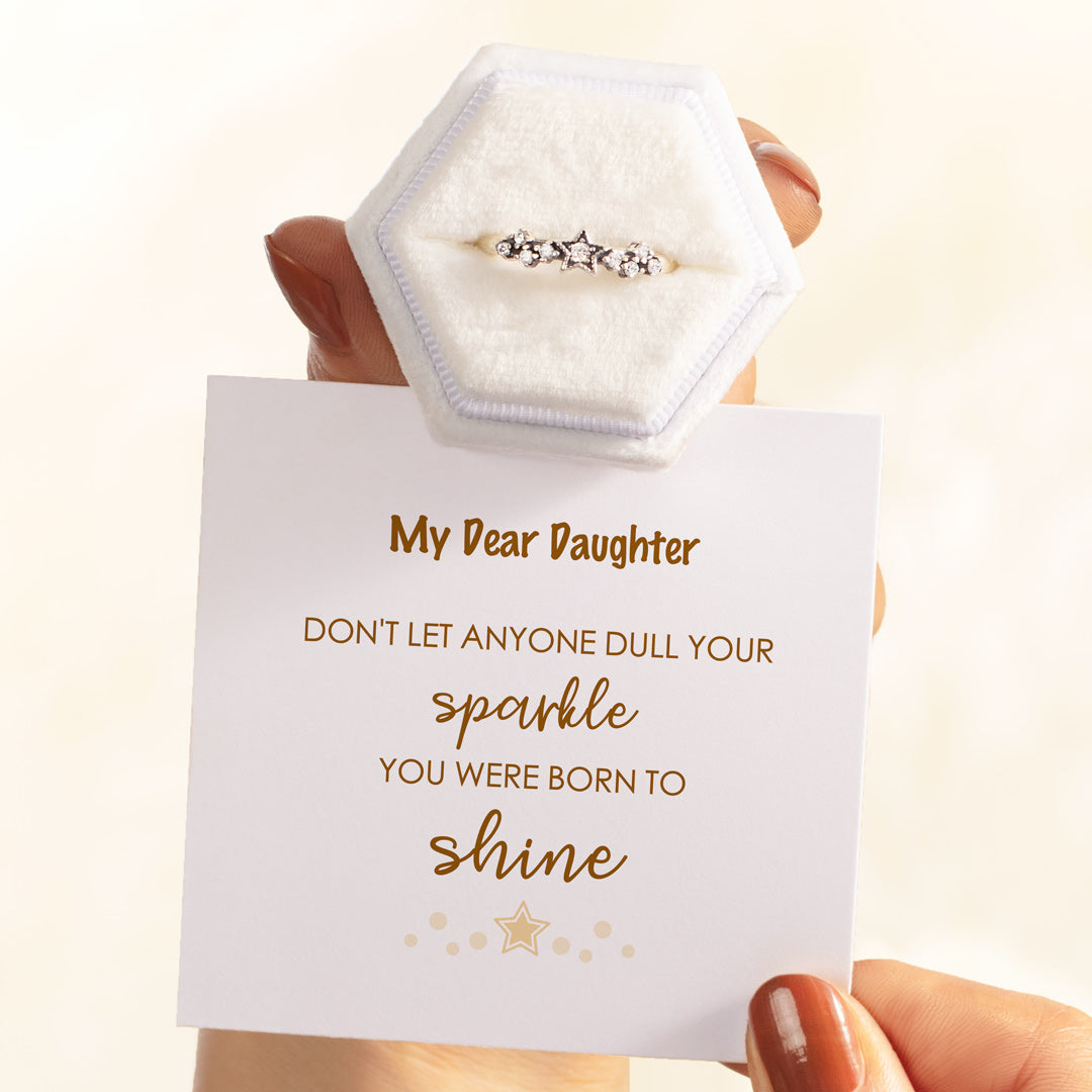 Personalized You Were Born To Shine Stars Ring