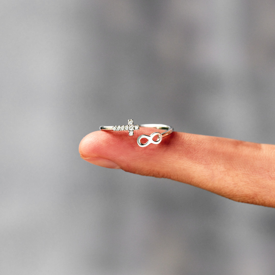 Pray Big Cross & Infinity Ring