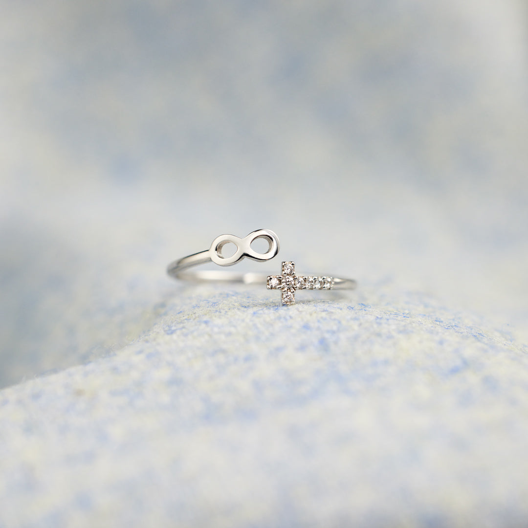 Pray Big Cross & Infinity Ring