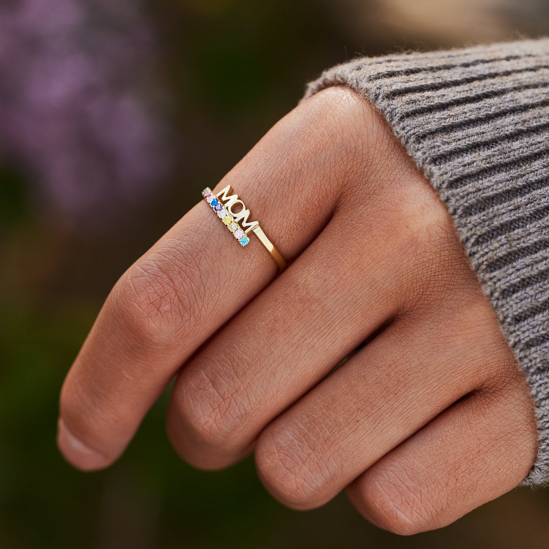 A Mother's Embrace Personalized Birthstone Ring