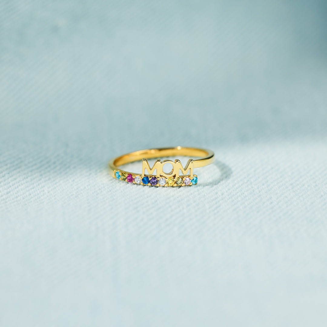 A Mother's Embrace Personalized Birthstone Ring