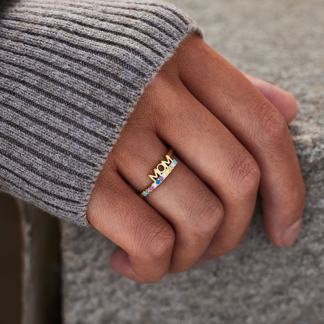 1-12 Birthstones MOM Ring