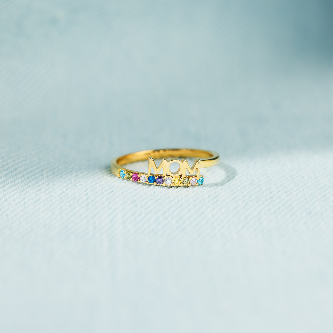 1-12 Birthstones MOM Ring