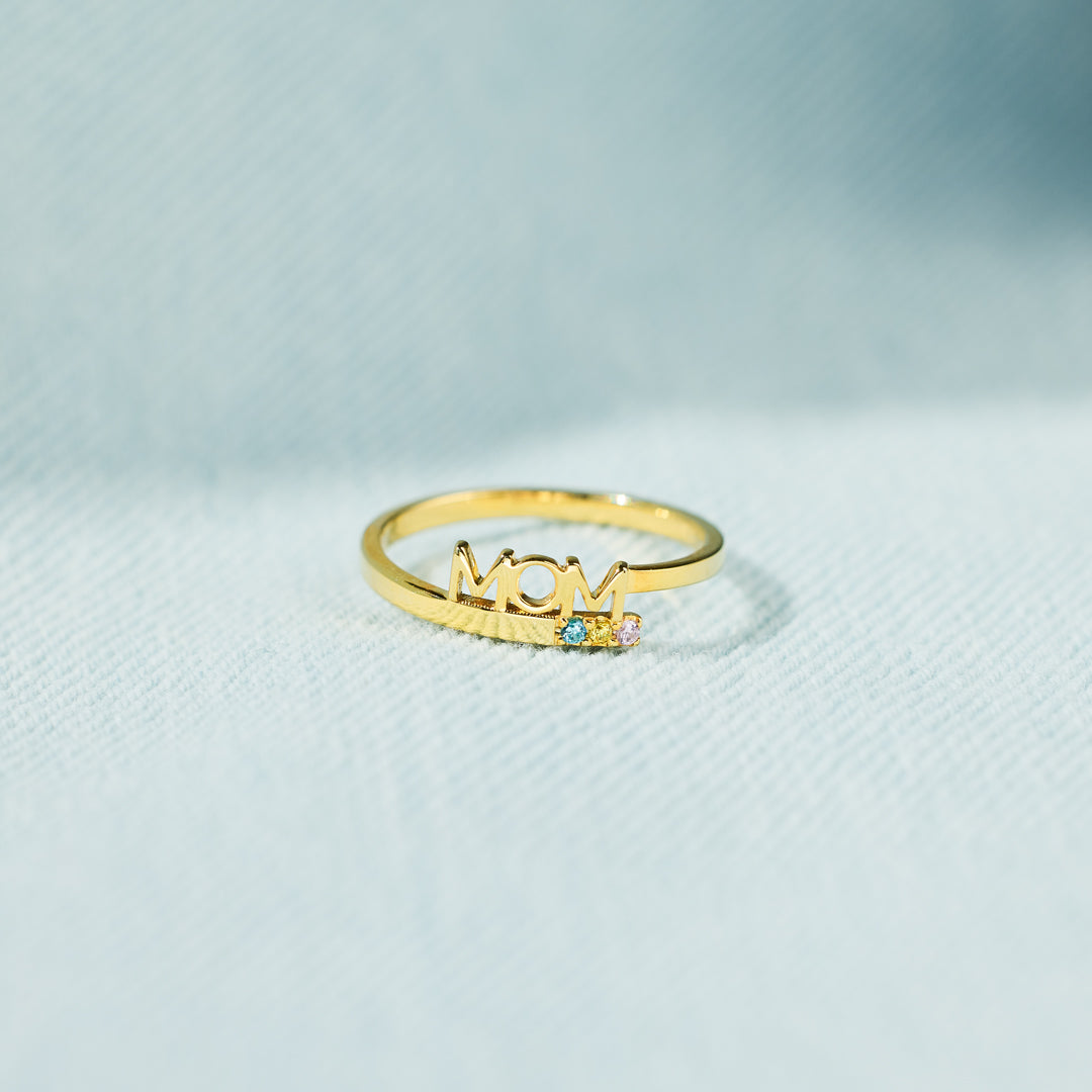 1-12 Birthstones MOM Ring