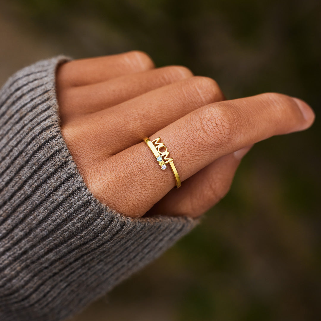 1-12 Birthstones MOM Ring