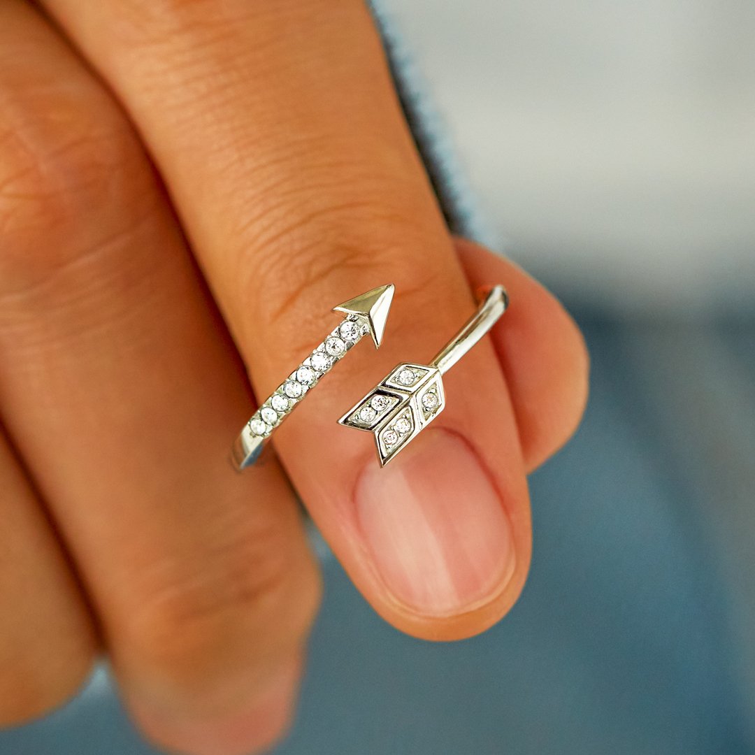 Direction Over Speed Arrow Sterling Silver Ring