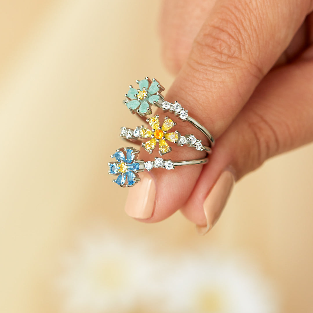 You're A Gem Hexagon Gem Flower Ring