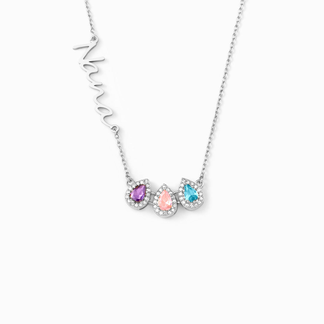 Tears Of Joy 1-14 Teardrop Birthstone Mama/Nana Necklace