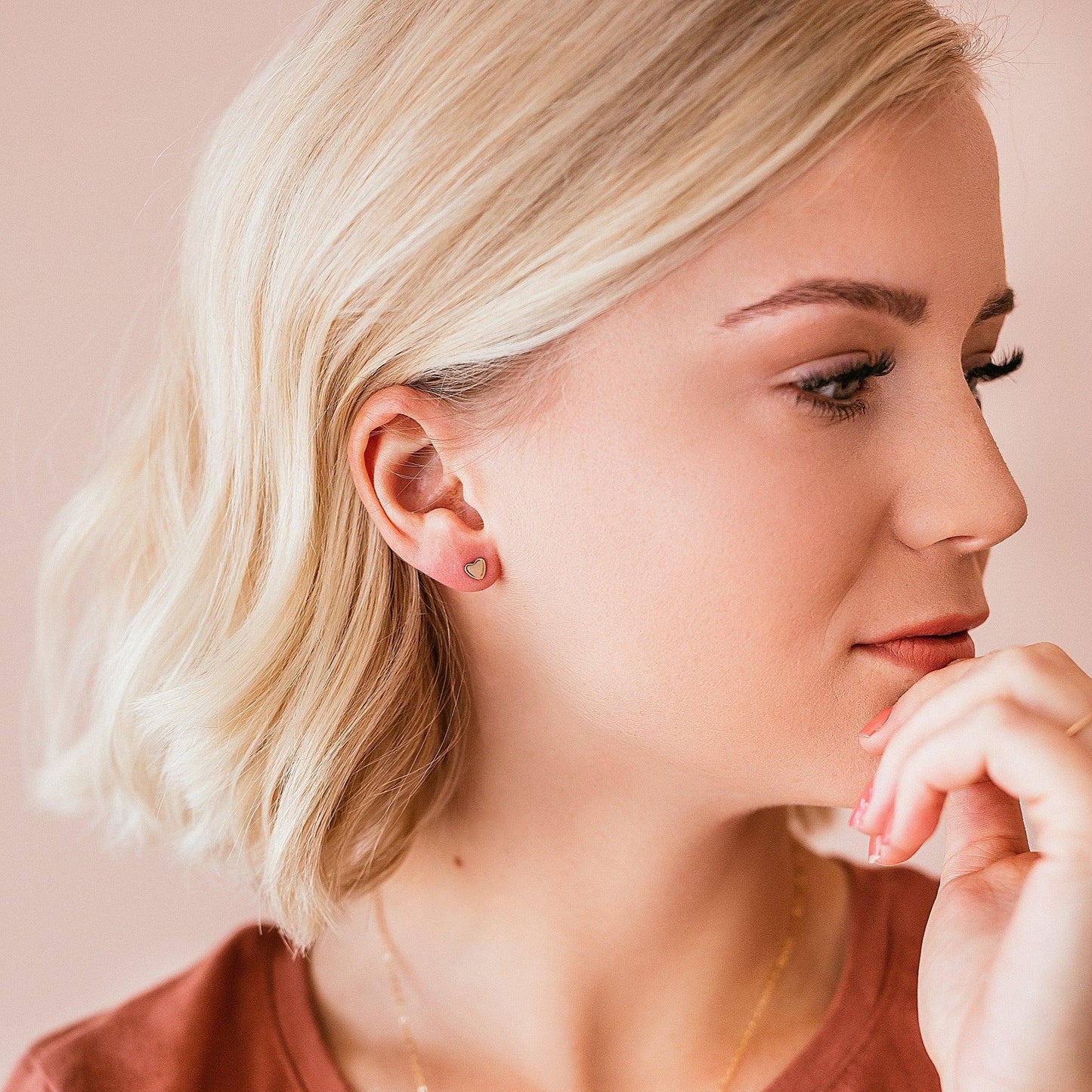 Personalized Cleo Heart Stud Earrings