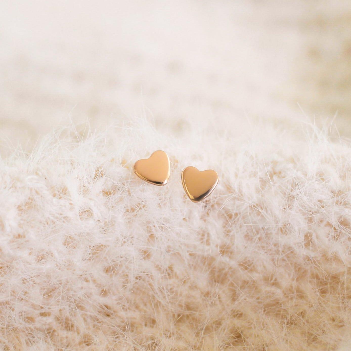 Personalized Cleo Heart Stud Earrings