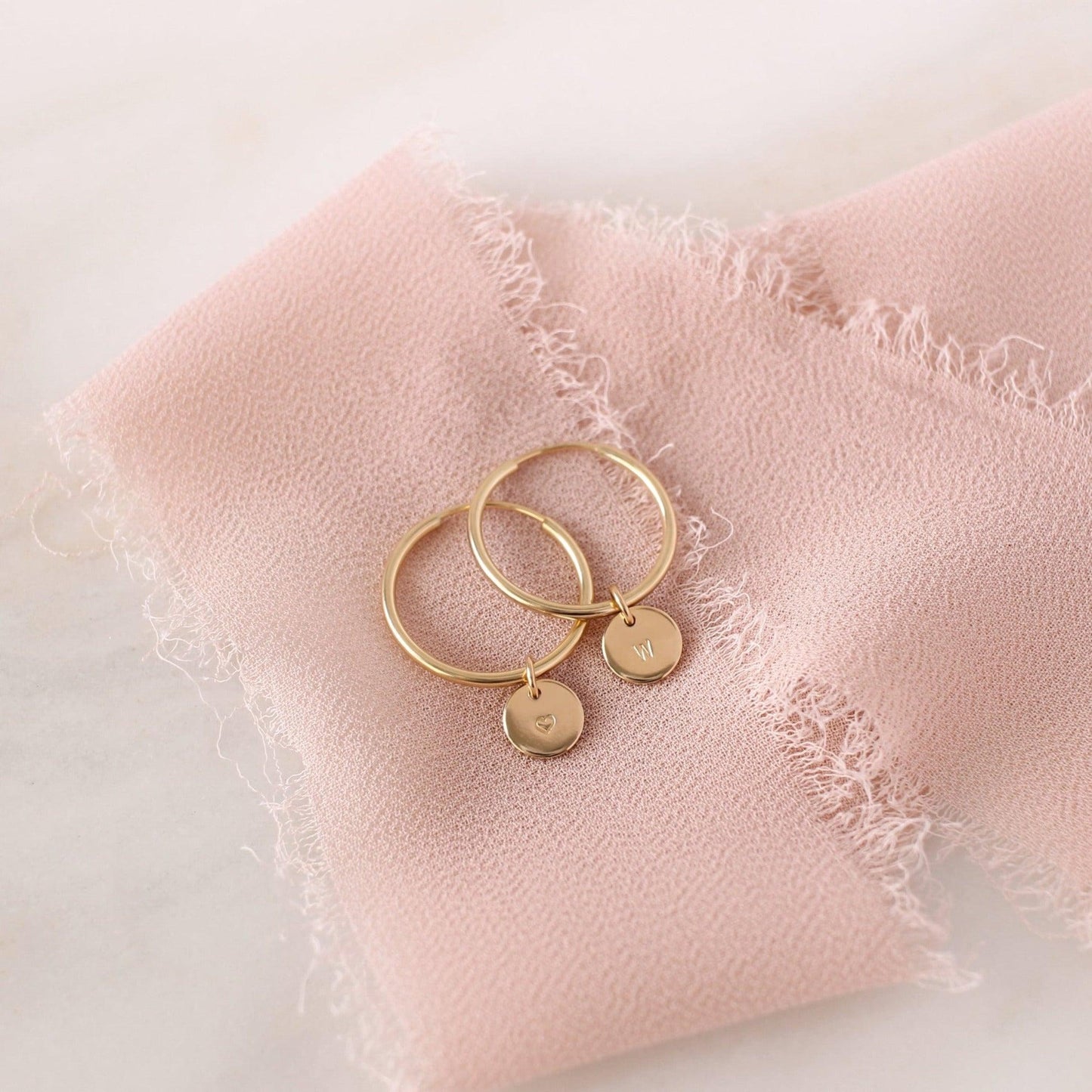 Personalized Disc Hoop Earrings