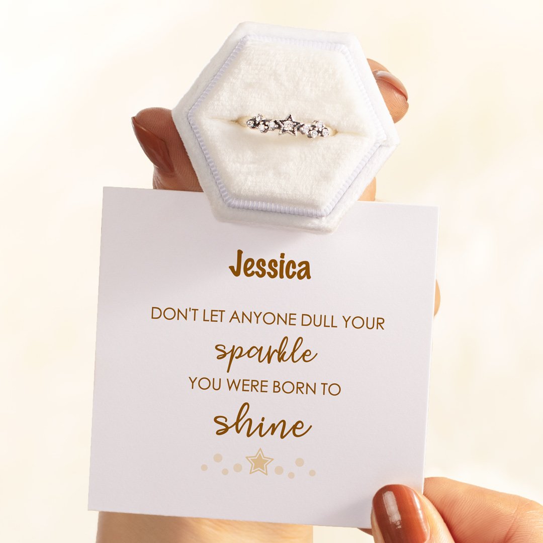 Personalized You Were Born To Shine Stars Ring