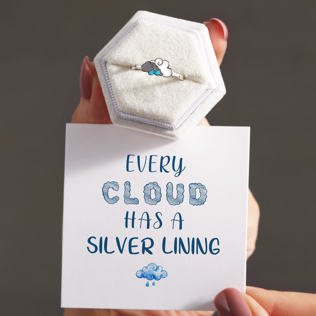 Every Cloud Has a Silver Lining Double Cloud Ring