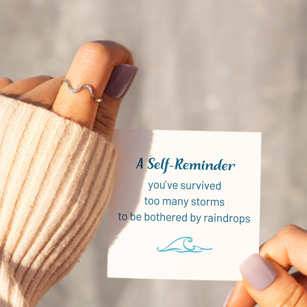 You've Survived Too Many Storms Minimalist Wave Ring