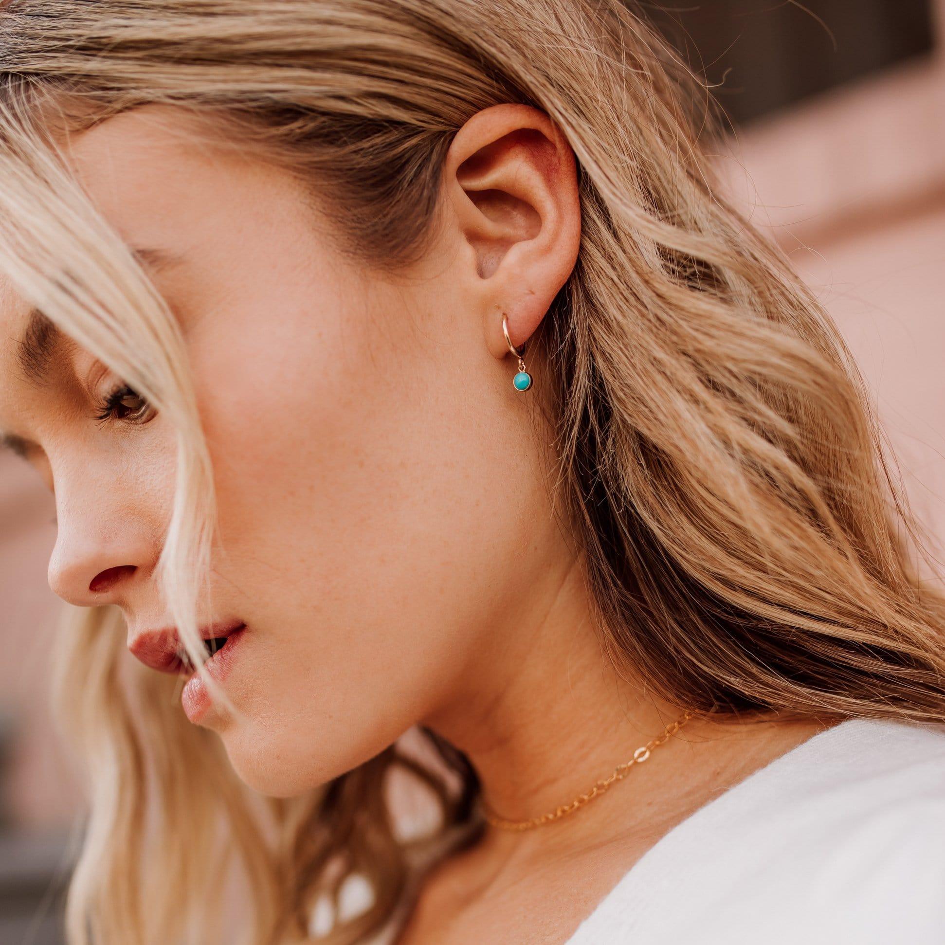 Birthstone Hoop Earrings • Choose Your Gemstones