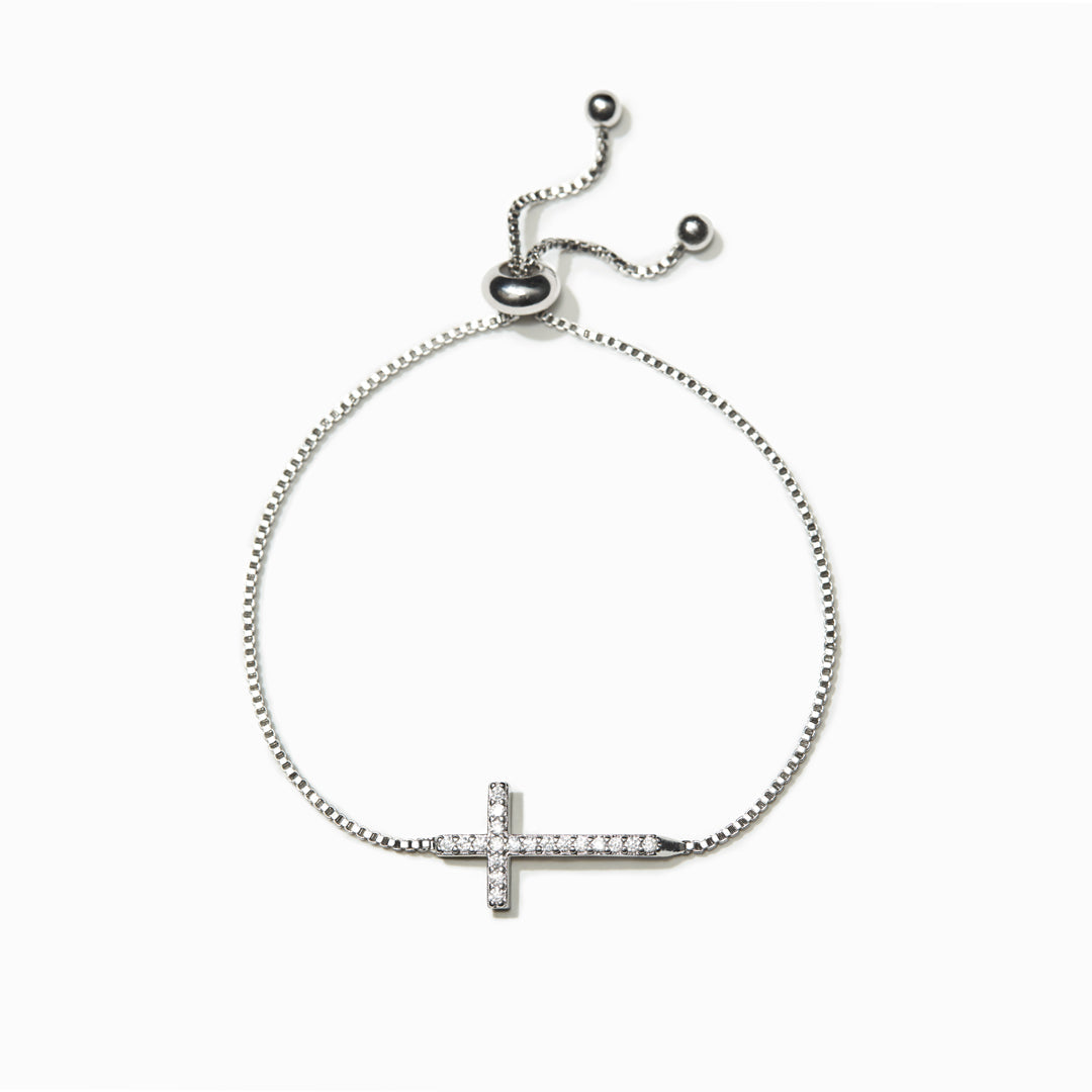 I Thank God For You Minimalist Cross Bracelet