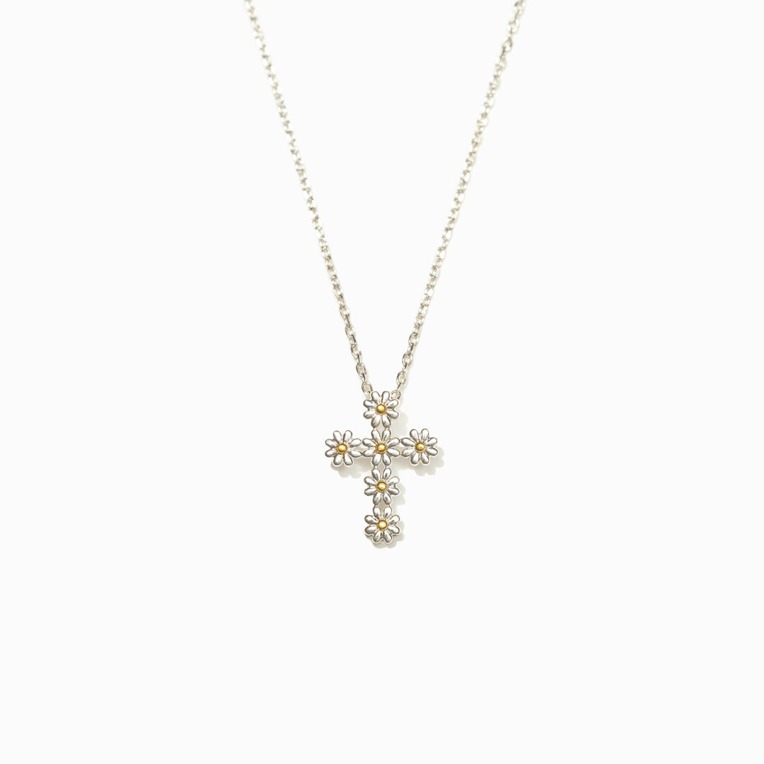 Mom You Are A Blessing Daisy Cross Necklace