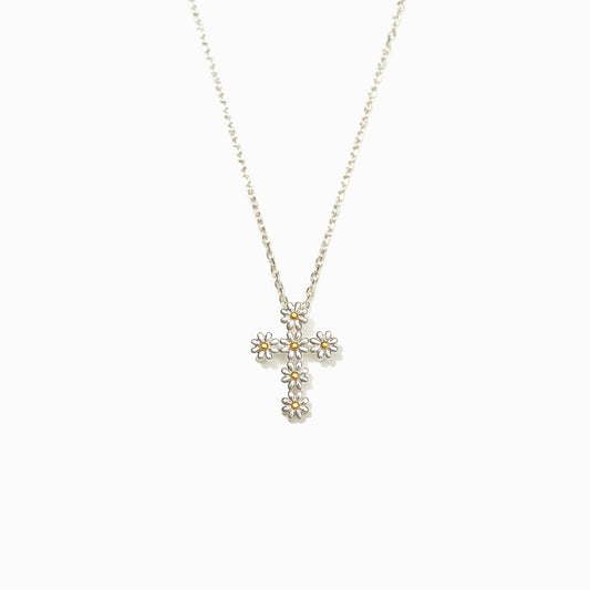 Mom You Are A Blessing Daisy Cross Necklace