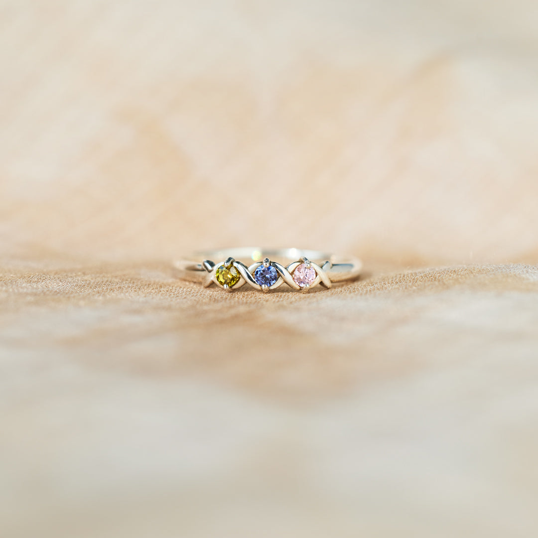1-6 Birthstones XoXo Ring