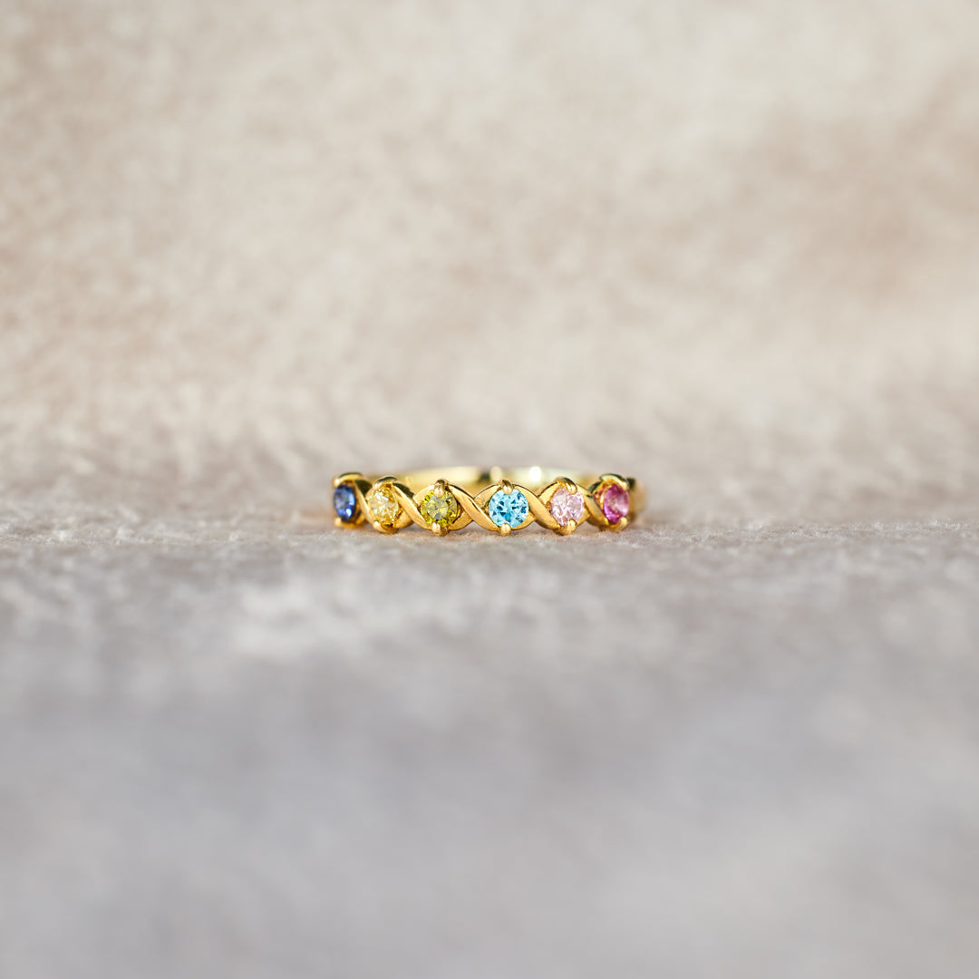 1-6 Birthstones XoXo Ring