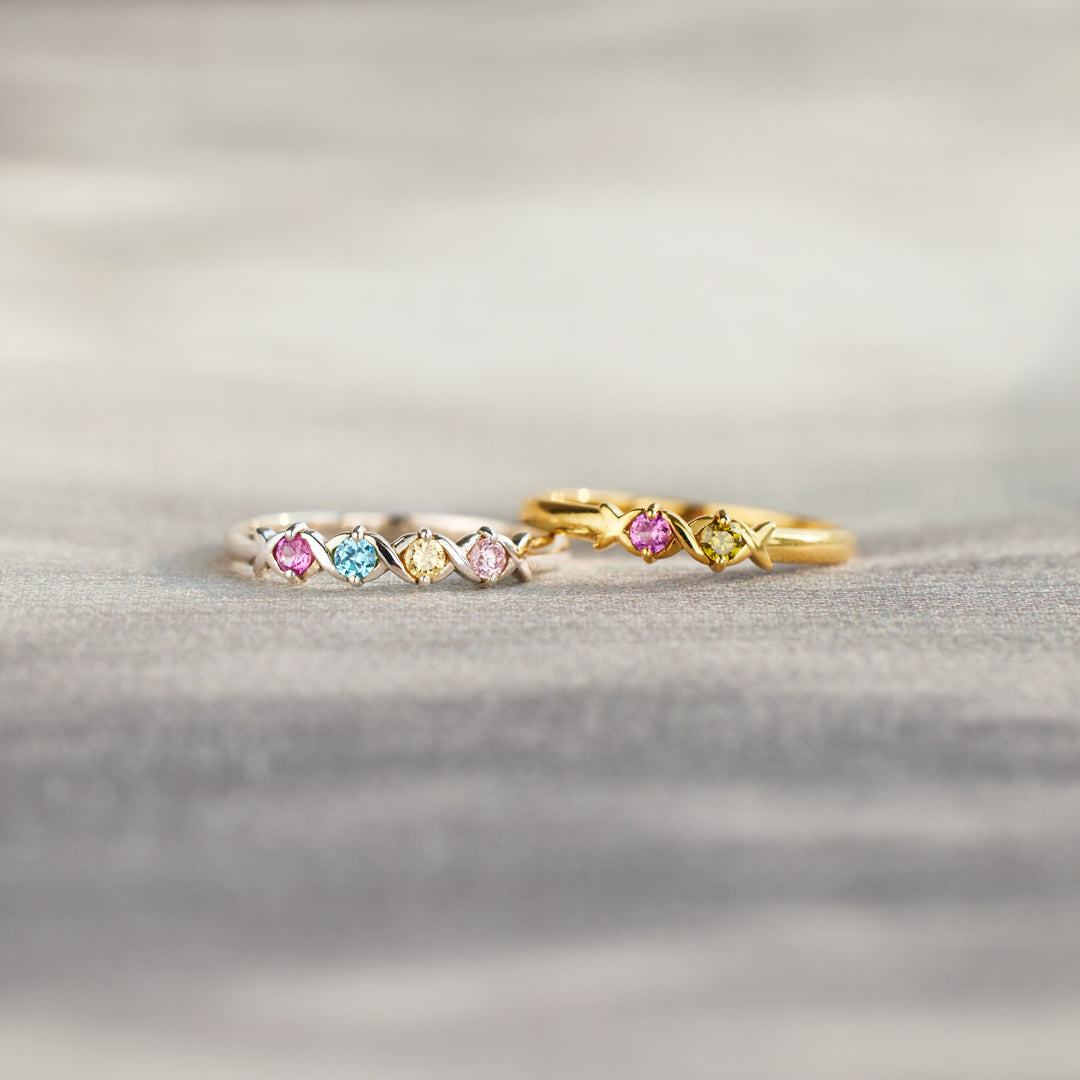 1-6 Birthstones XoXo Ring