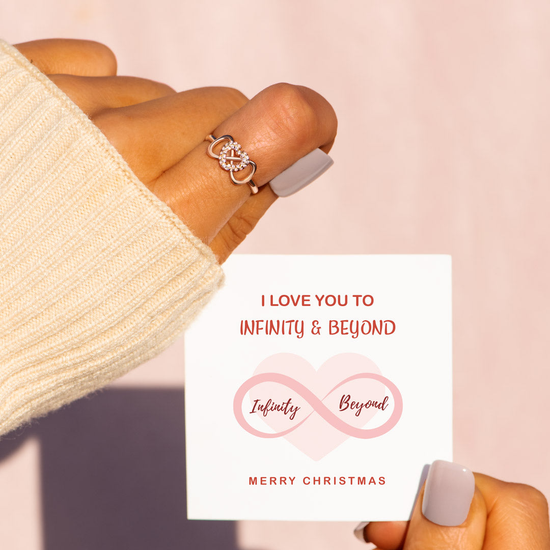 I Love You To Infinity&Beyond Infinity Heart Ring