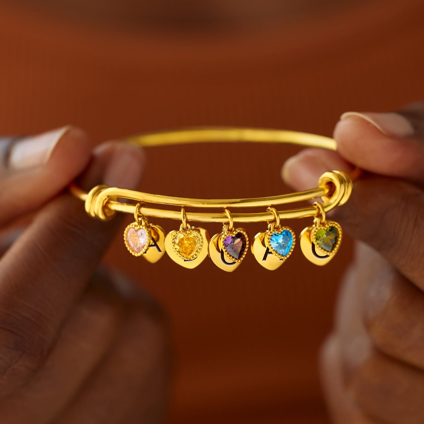 1-6 Birthstone & Initial Charm Bracelet