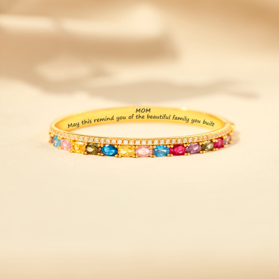 Beautiful Family 1-14 Oval Birthstone Bangle