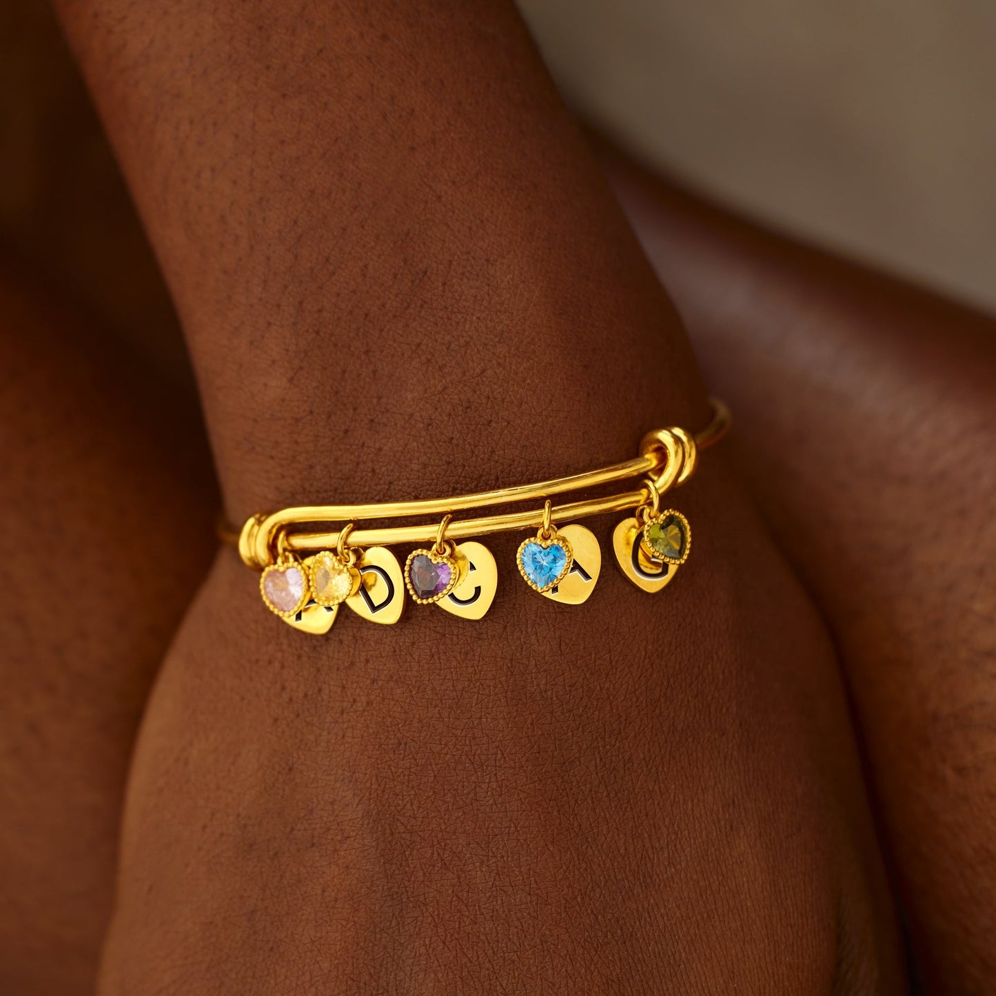 1-6 Birthstone & Initial Charm Bracelet