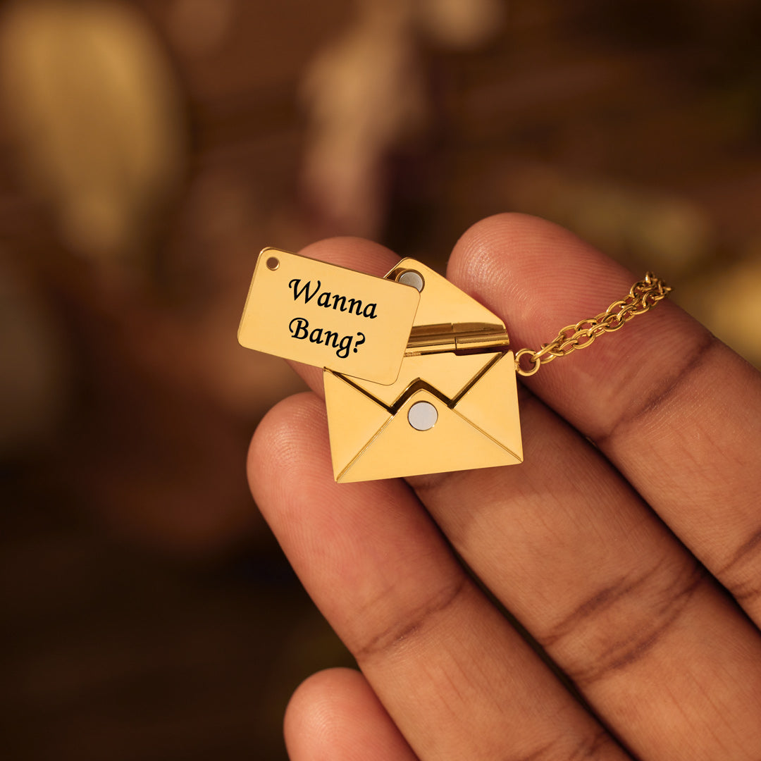 Wanna Bang? Hidden Message Letter Necklace