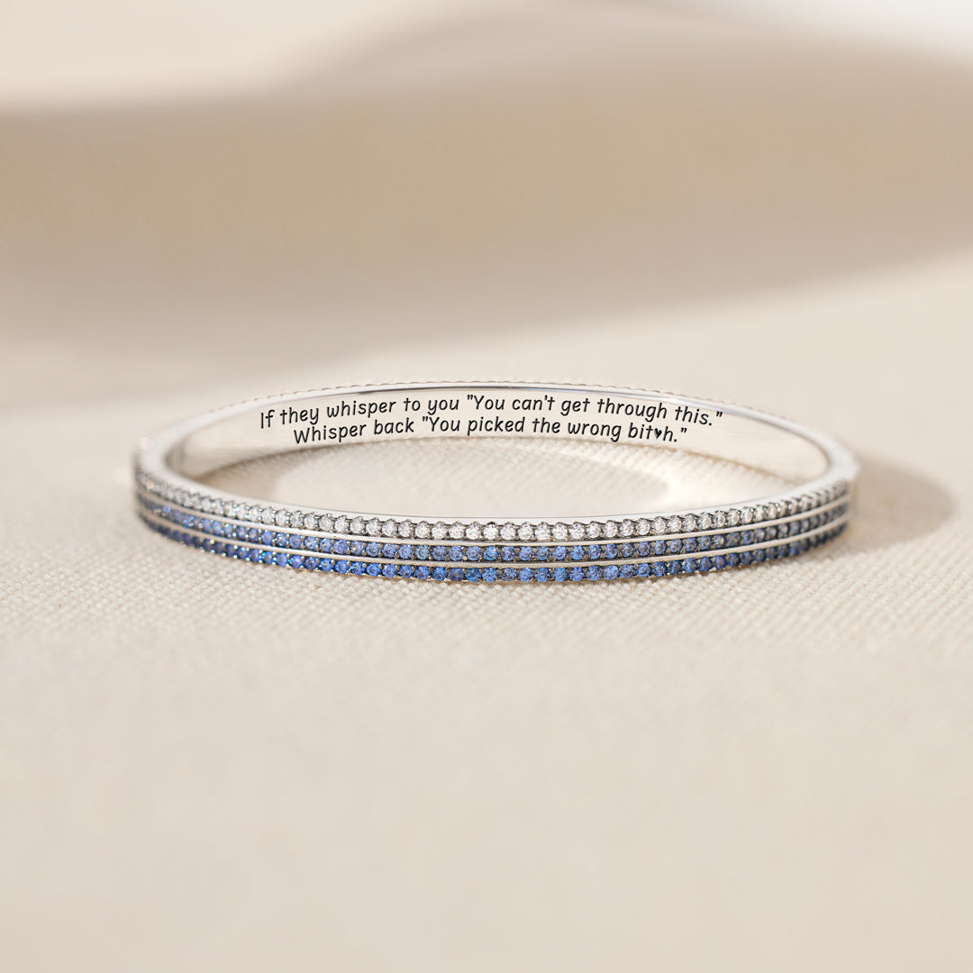 You Picked The Wrong Bich Gradient Blue Mantra Bangle