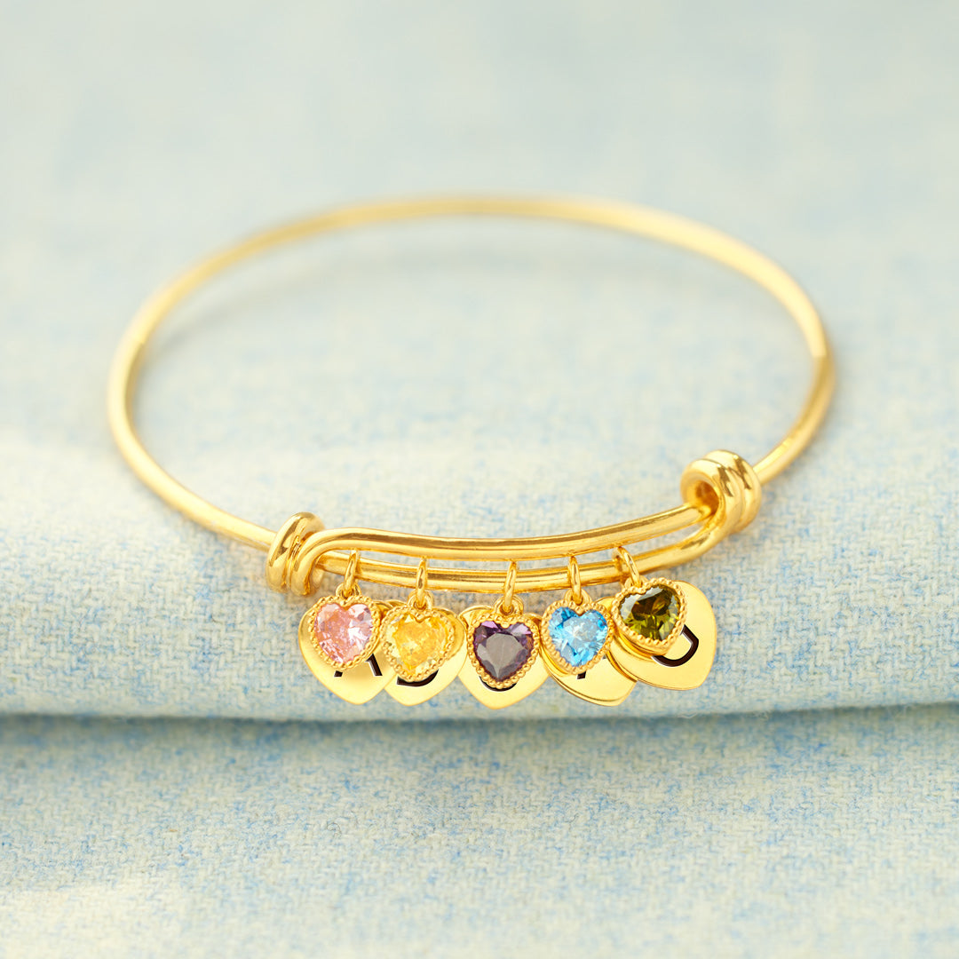 1-6 Birthstone & Initial Charm Bracelet