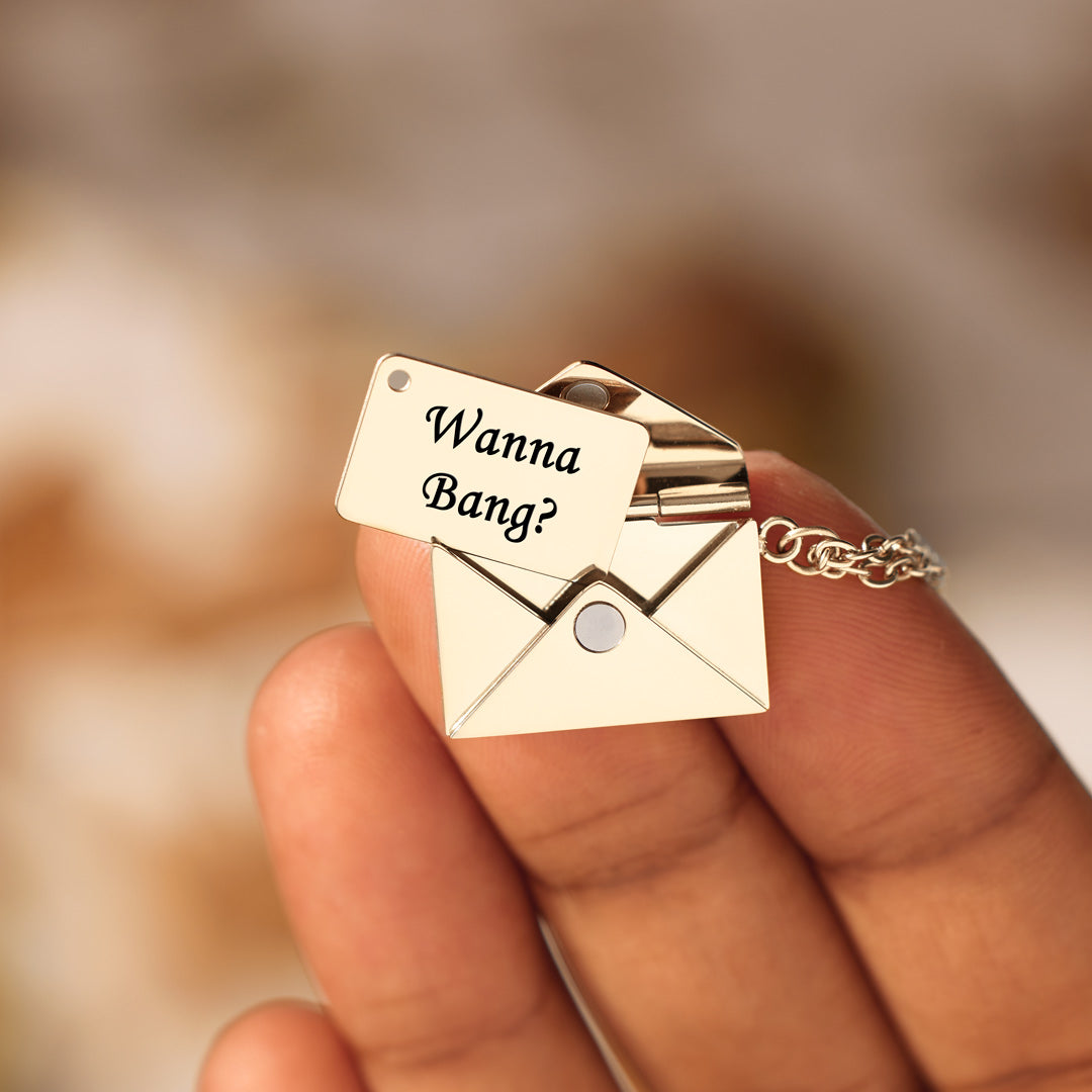 Wanna Bang? Hidden Message Letter Necklace