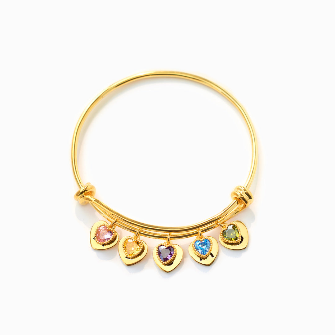1-6 Birthstone & Initial Charm Bracelet