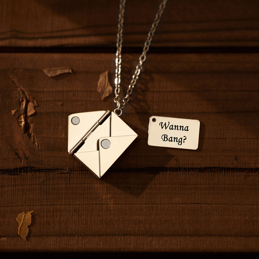 Wanna Bang? Hidden Message Letter Necklace