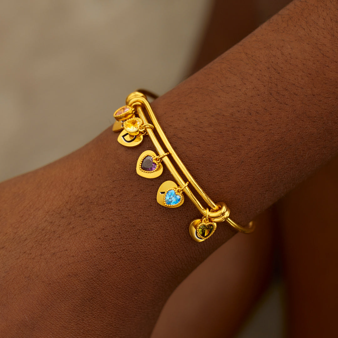 1-6 Birthstone & Initial Charm Bracelet