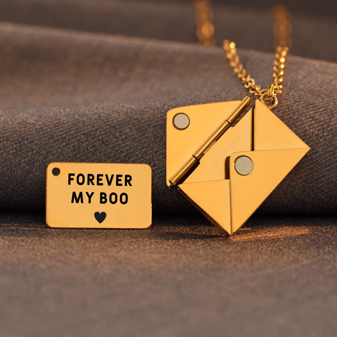 Forever My Boo Hidden Message Letter Necklace