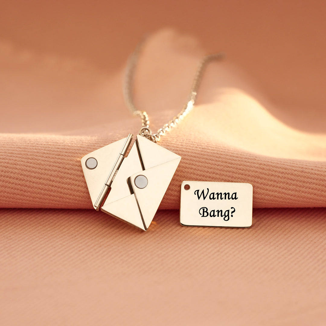 Wanna Bang? Hidden Message Letter Necklace