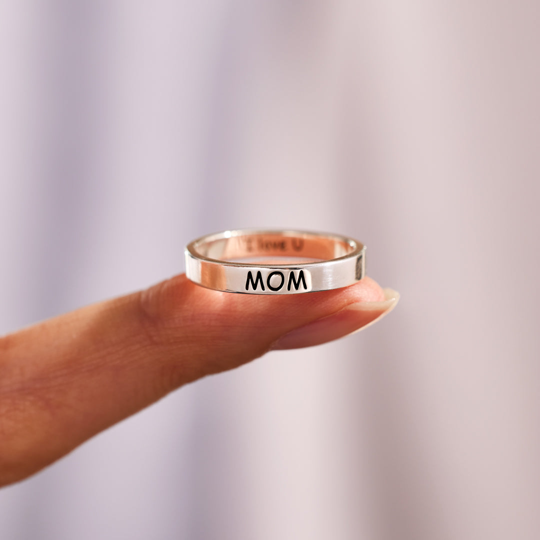 Custom Engraved Sterling Silver Ring Band