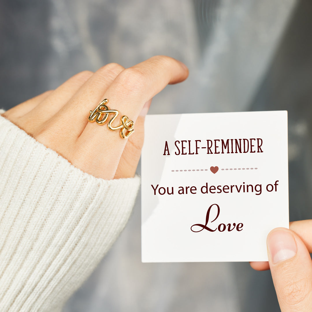 You Are Deserving Of Love Letter Ring