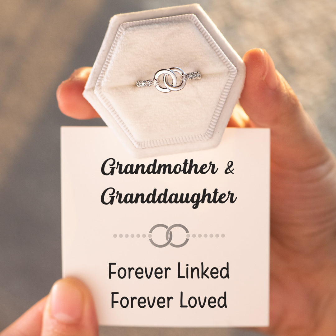 Mother & Daughter Forever Linked Pavé Interlocking Ring